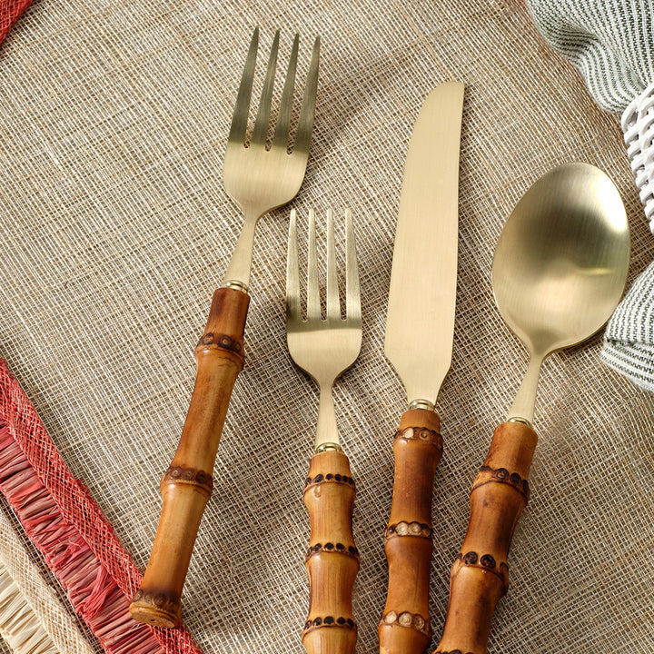 Nerina Natural/Red Fringe Oval Placemat Abaca Pack/4