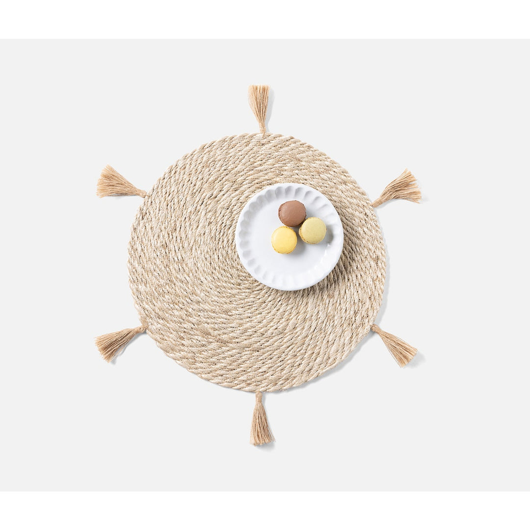Sabina Natural Tassel Placemat Round Jute Pack/4