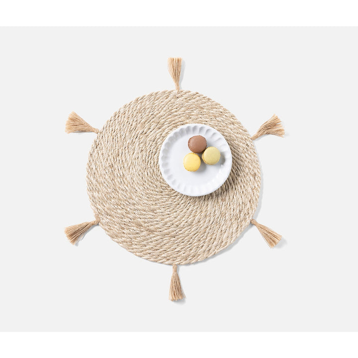 Sabina Natural Tassel Placemat Round Jute Pack/4