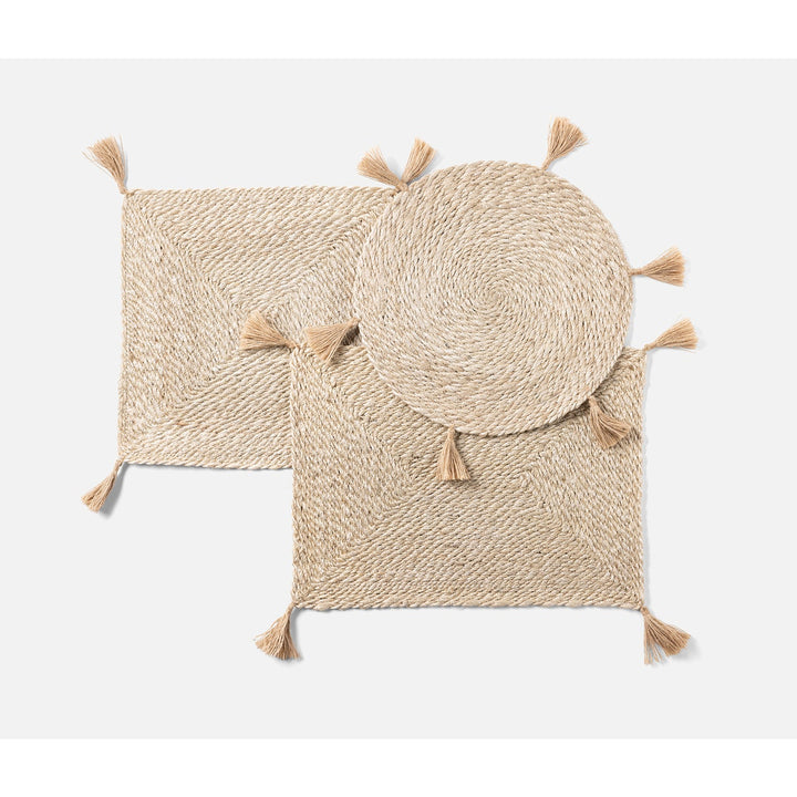 Sabina Natural Tassel Placemat Round Jute Pack/4