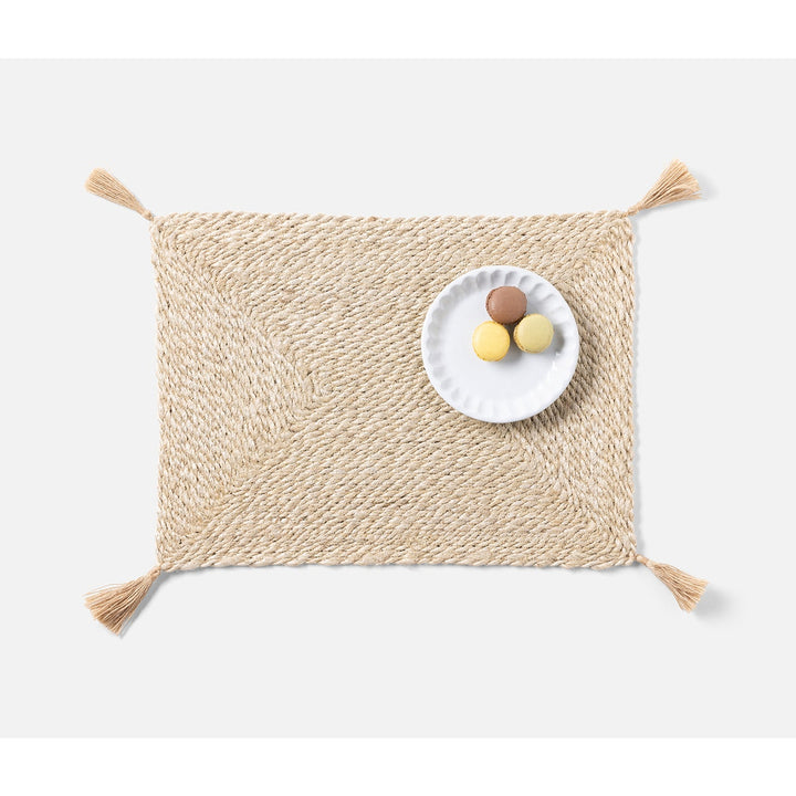 Sabina Natural Tassel Placemat Rectangular Jute Pack/4