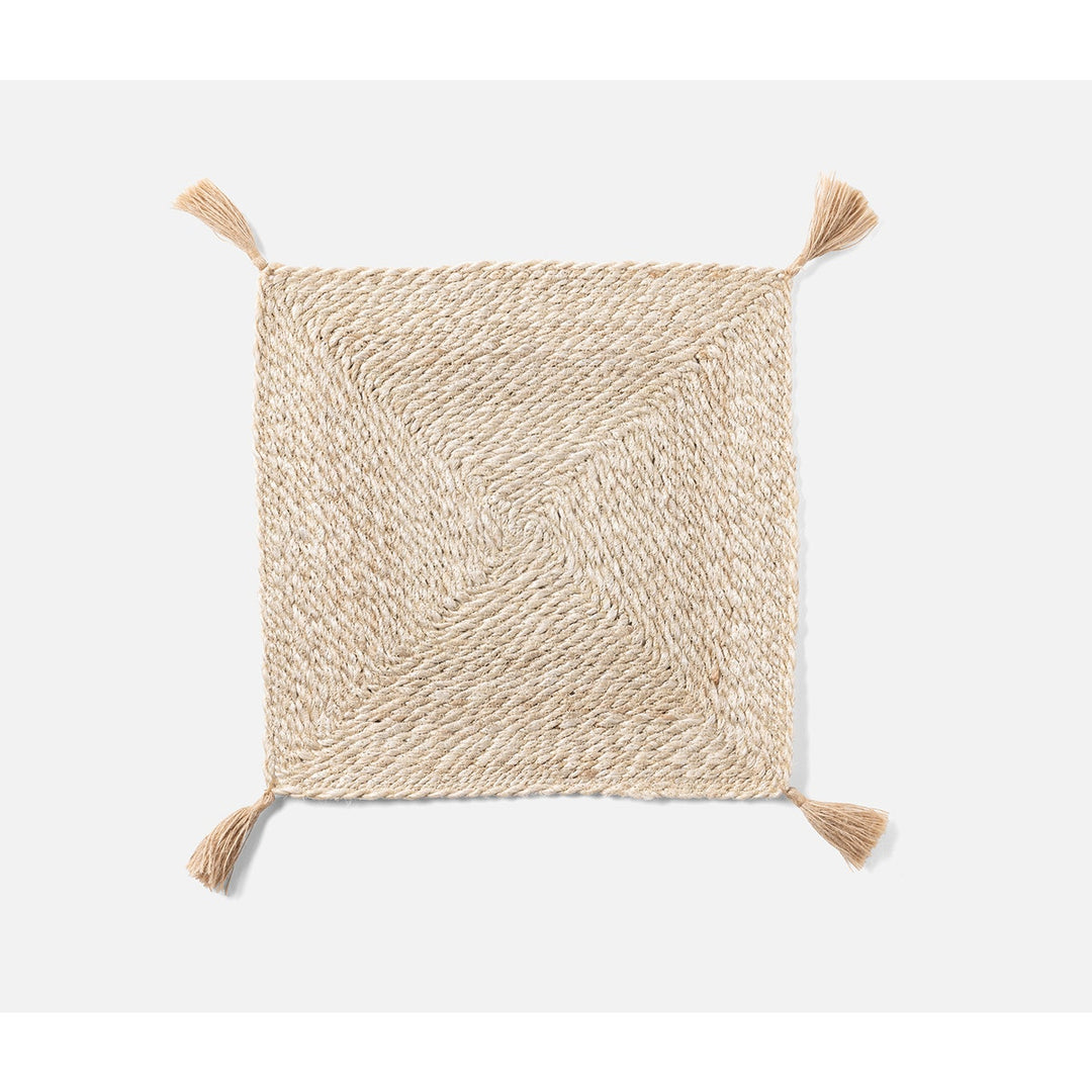 Sabina Natural Tassel Placemat Square Jute Pack/4