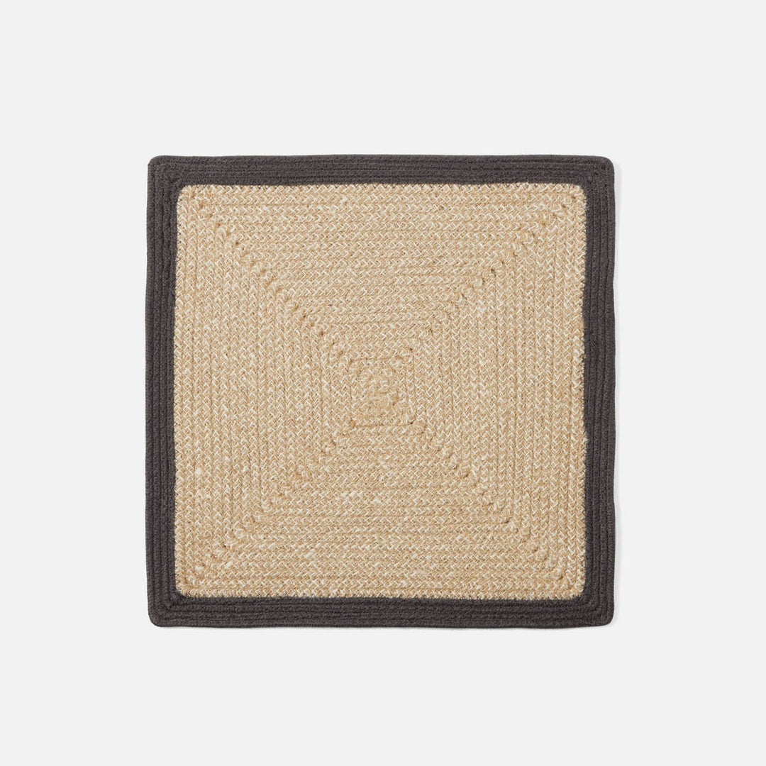 Shia Dark Gray Square Placemat Jute/Cotton Mix Pack/4