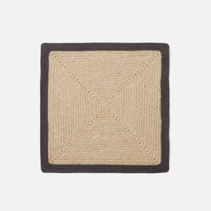 Shia Dark Gray Square Placemat Jute/Cotton Mix Pack/4