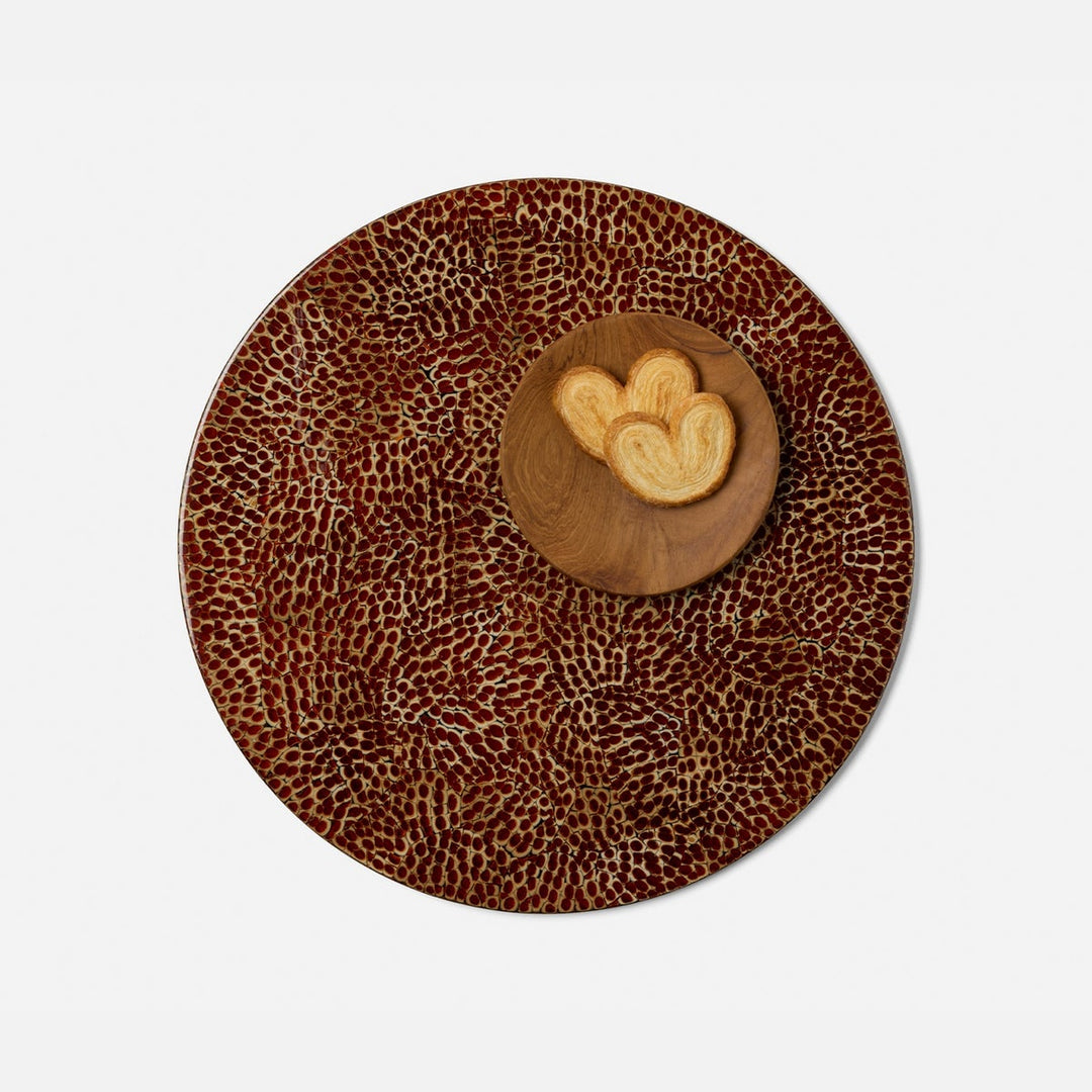Sonnet Burnt Sienna Round Placemat Lacquered Eggshell Pack/2