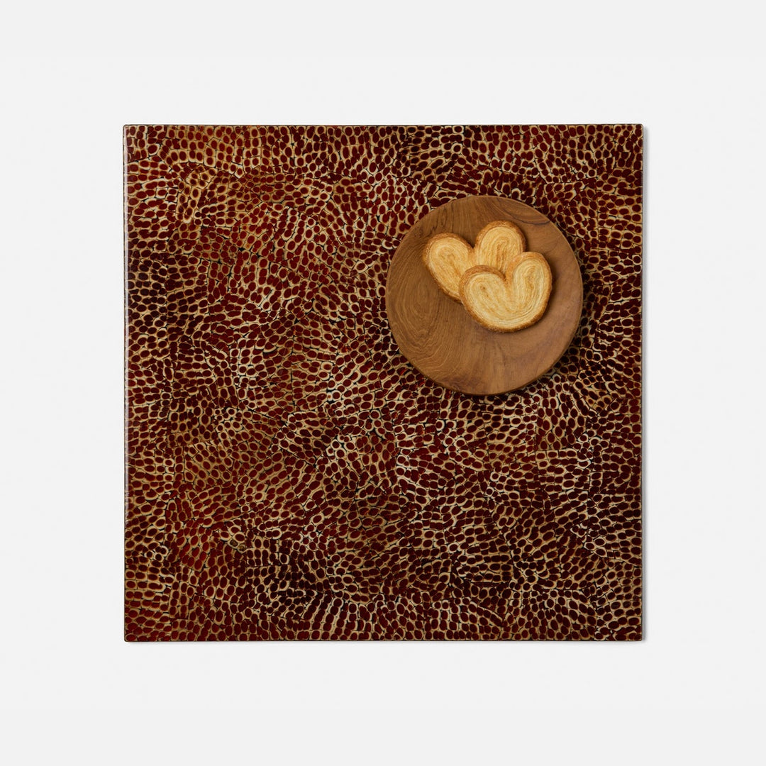 Sonnet Burnt Sienna Square Placemat Lacquered Eggshell Pack/2