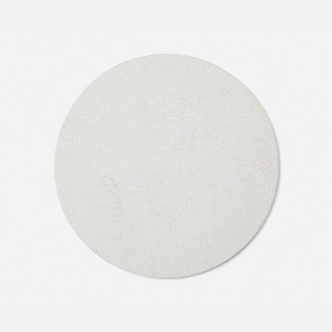 Sonnet White Round Placemat Lacquered Eggshell Pack/2
