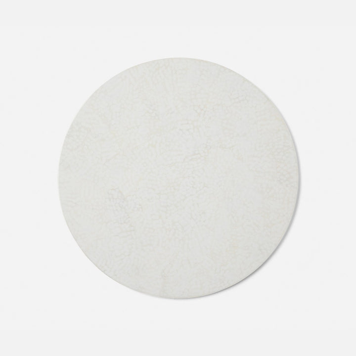Sonnet White Round Placemat Lacquered Eggshell Pack/2