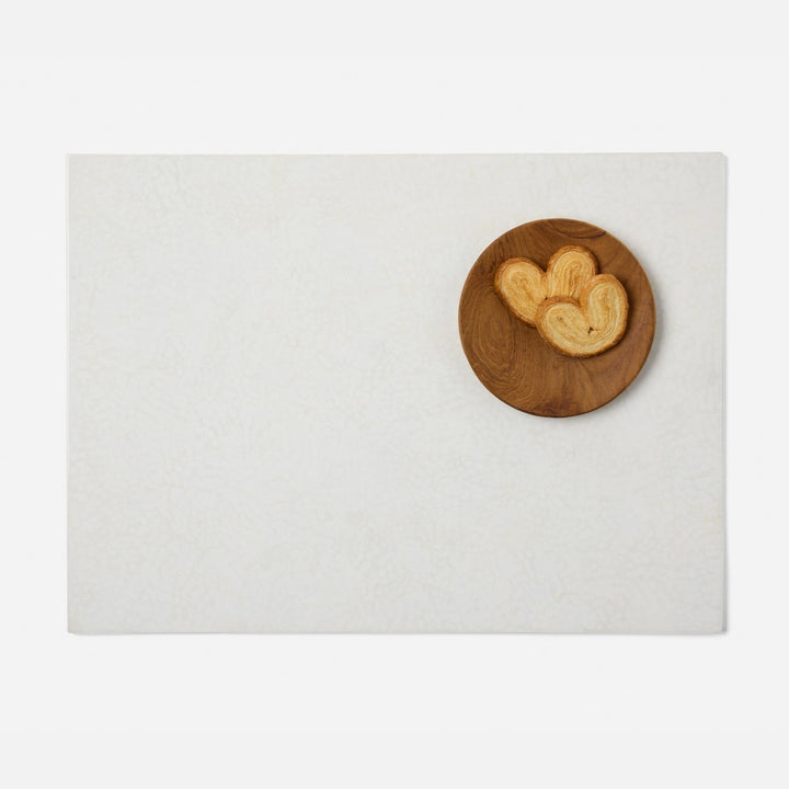 Sonnet White Rectangular Placemat Lacquered Eggshell Pack/2