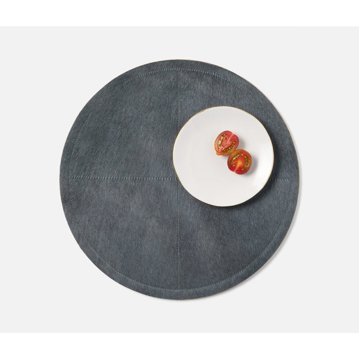 Tanner Midnight Round Placemat Hide-On-Hide Pack/2