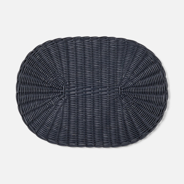 Tisbury Navy Oval Placemat Rattan Pack/4
