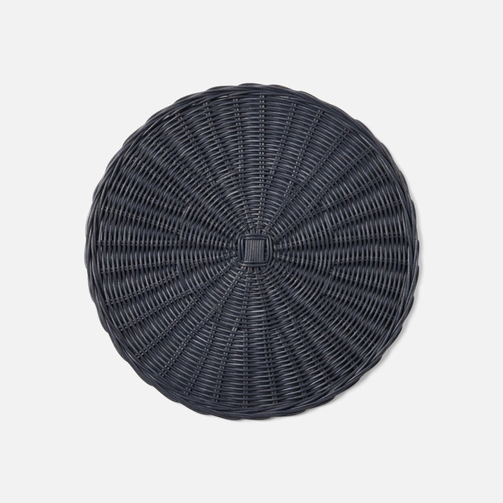 Tisbury Navy Round Placemat Rattan Pack/4