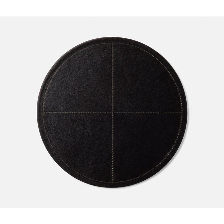 Tanner Dark Brown Round Placemat Hair-On-Hide Pack/2