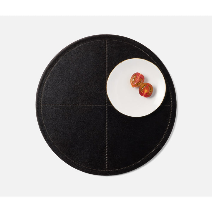 Tanner Dark Brown Round Placemat Hair-On-Hide Pack/2