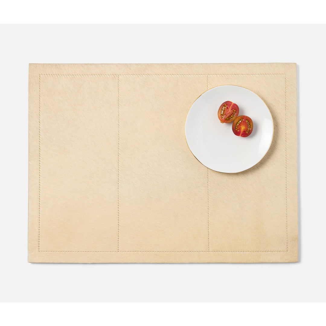 Tanner Beige Rectangular Placemat Hair-On-Hide Pack/2