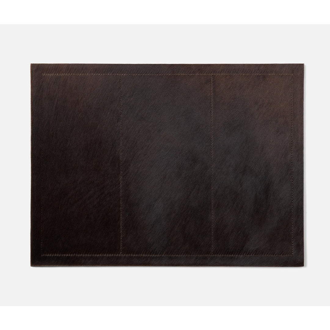 Tanner Dark Brown Rectangular Placemat Hair-On-Hide Pack/2