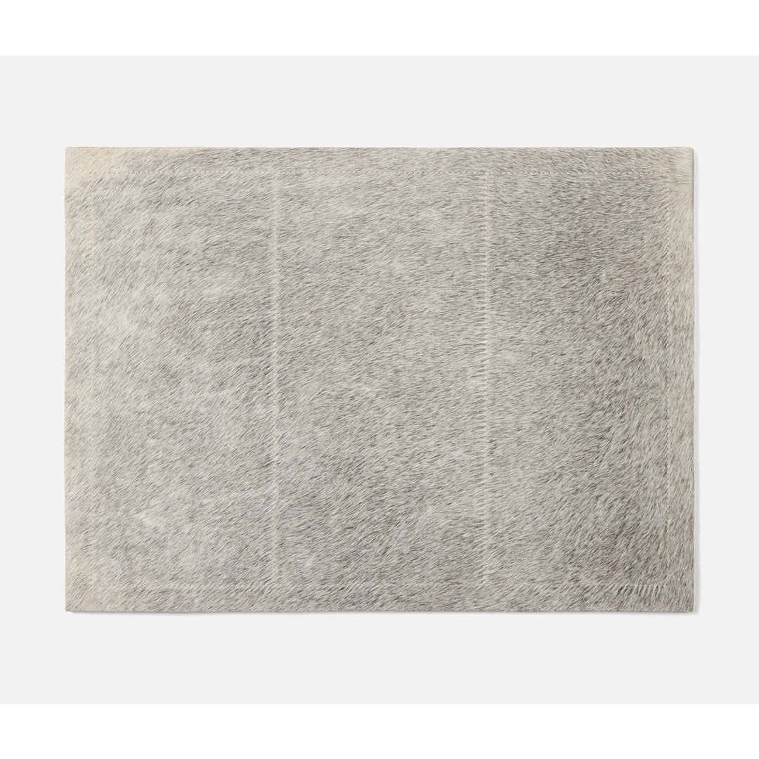 Tanner Gray Rectangular Placemat Hair-On-Hide Pack/2