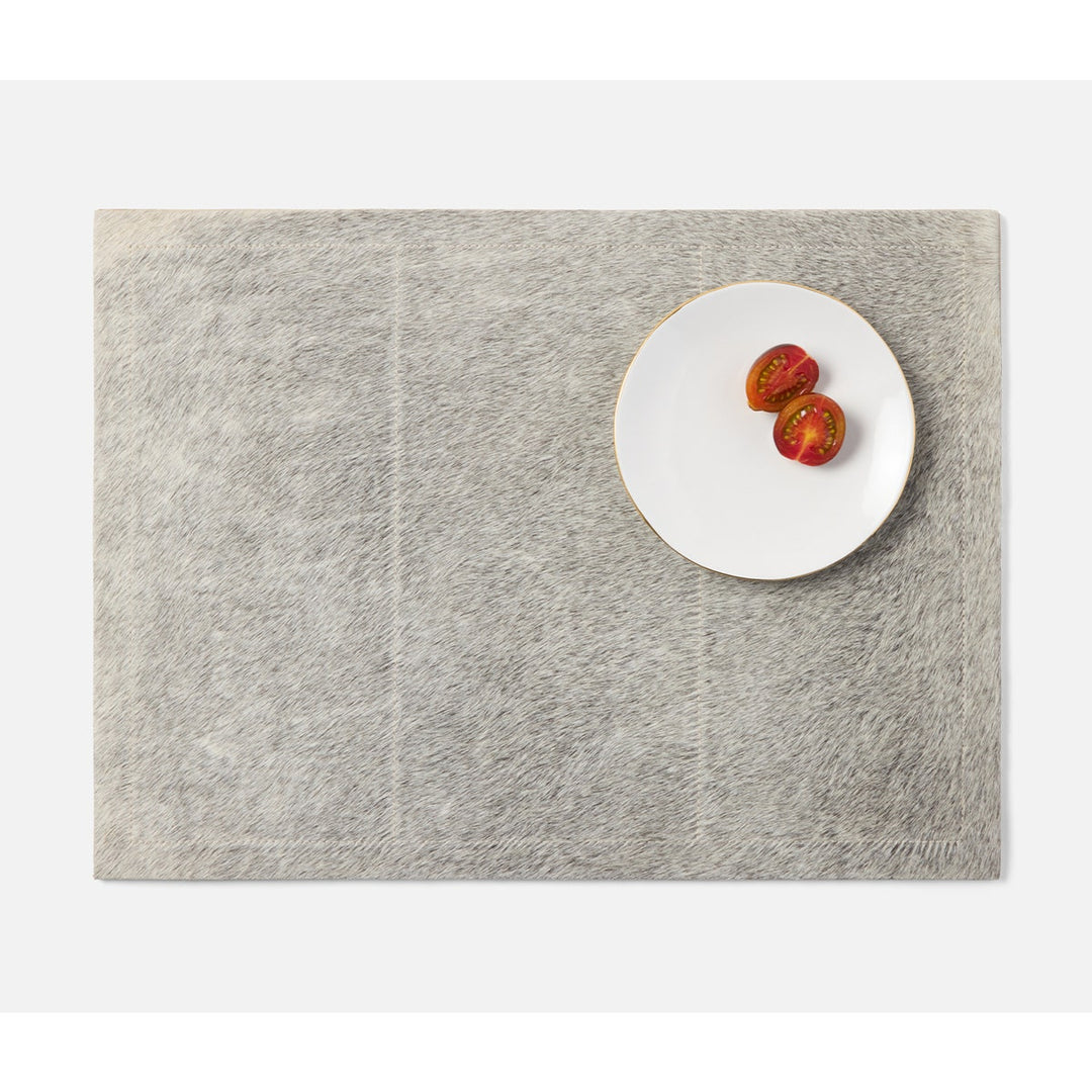 Tanner Gray Rectangular Placemat Hair-On-Hide Pack/2