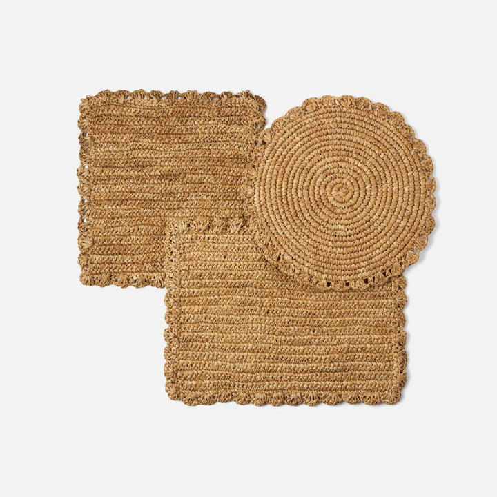 Amelia Natural Square Placemat Sisal Pack/4