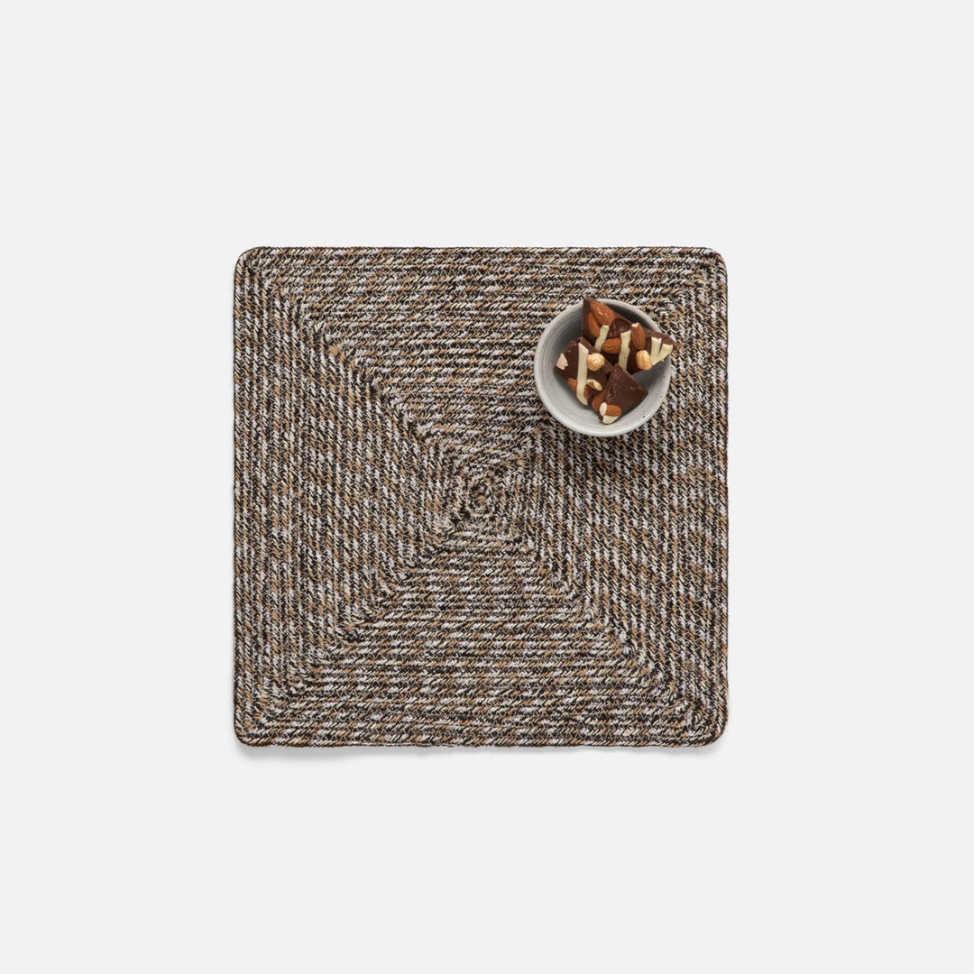 Atticus Square Espresso Placemat Jute Pack/4