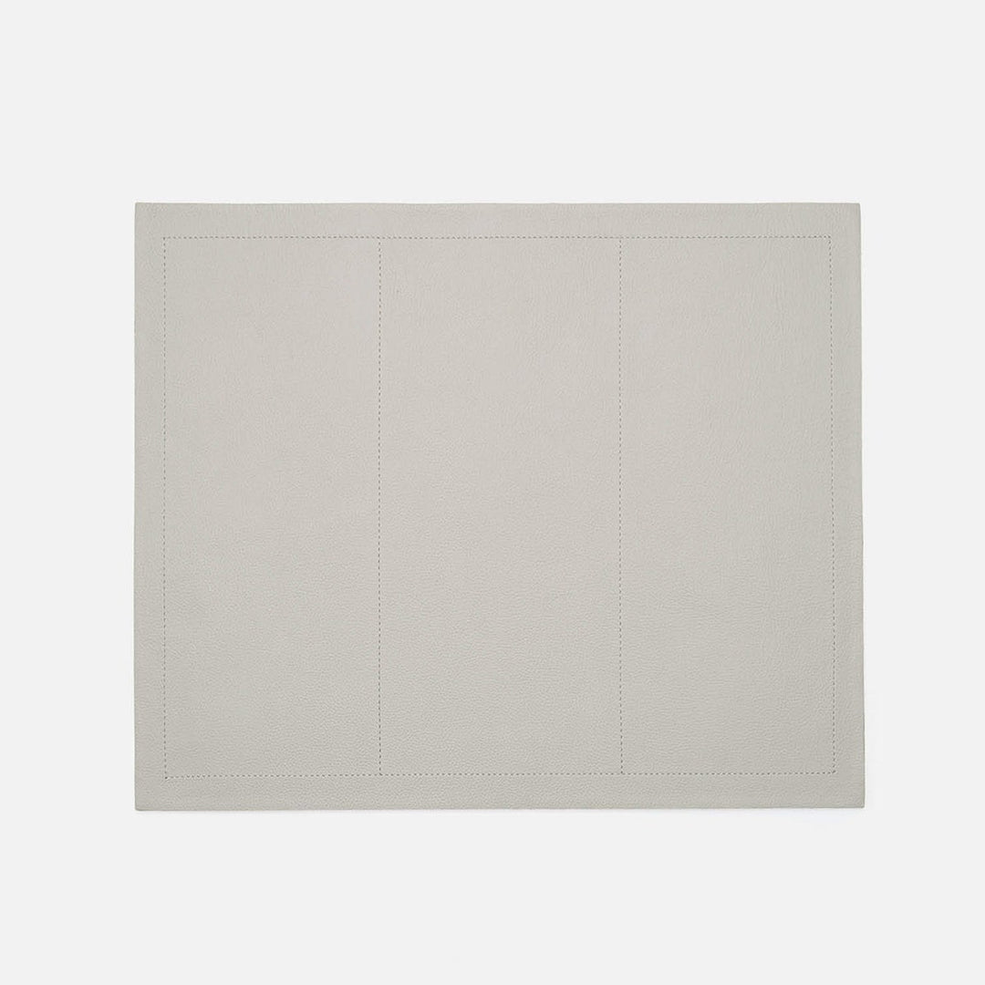 Evan Light Gray Rectangular Placemat Full Grain Leather Pack/2