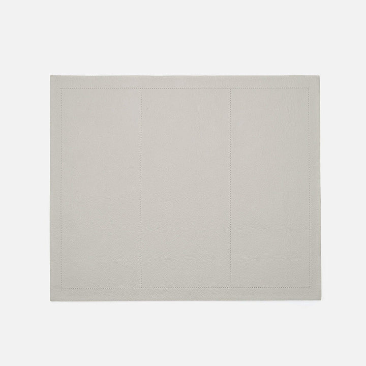 Evan Light Gray Rectangular Placemat Full Grain Leather Pack/2