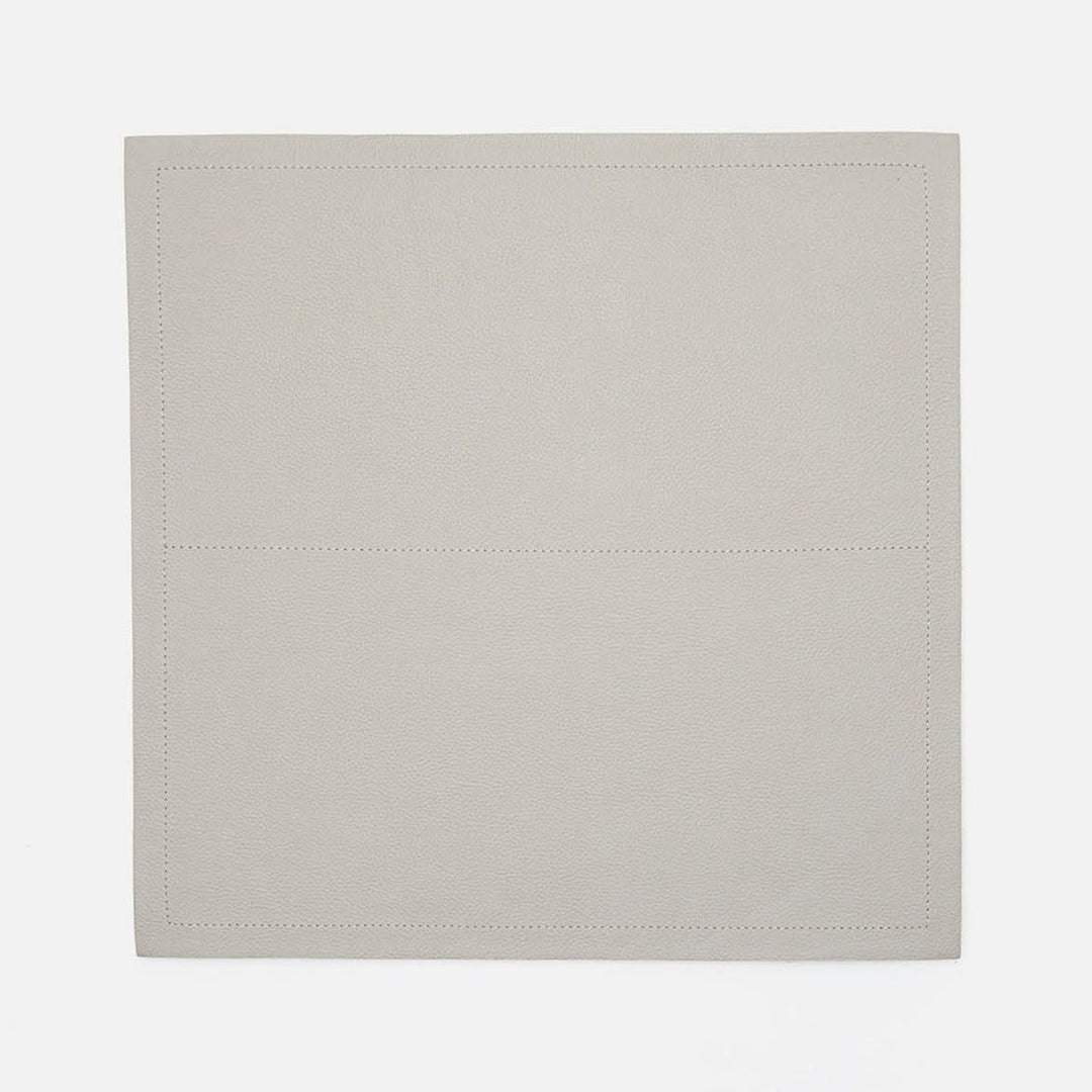 Evan Light Gray Square Placemat Full Grain Leather Pack/2