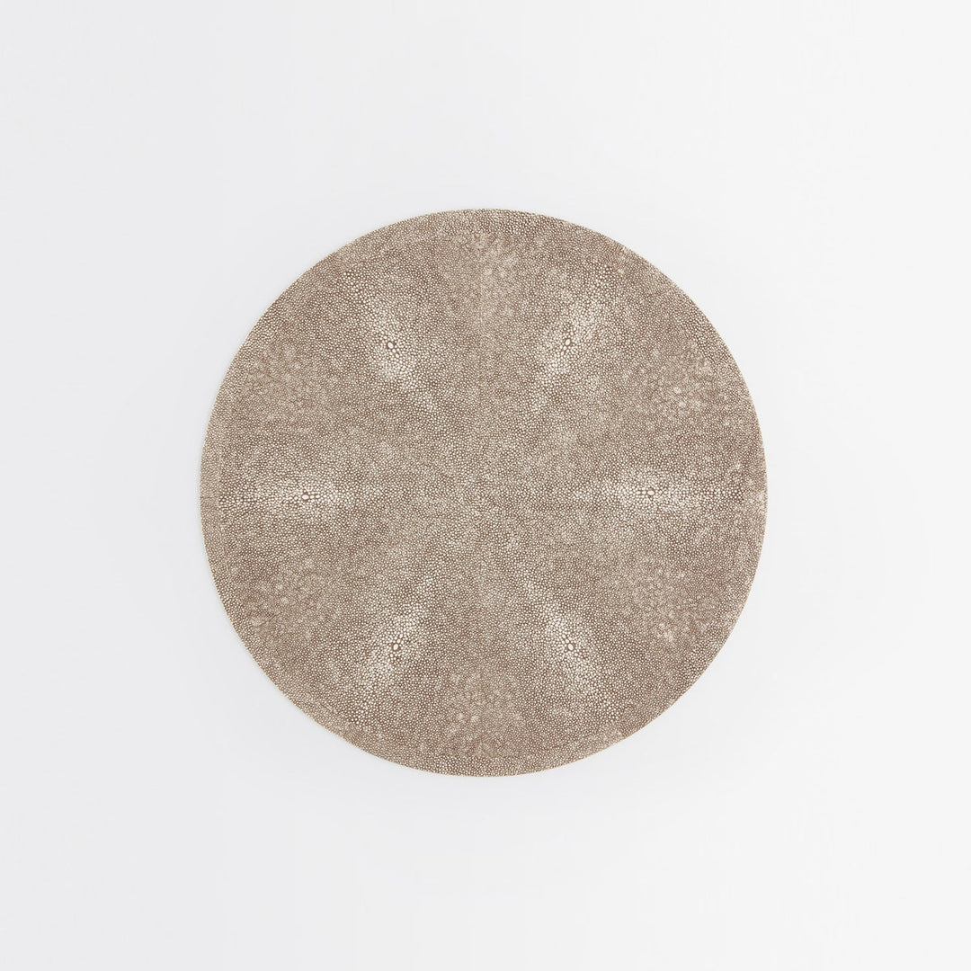 Henry Sand Round Placemat Realistic Faux Shagreen Pack/2