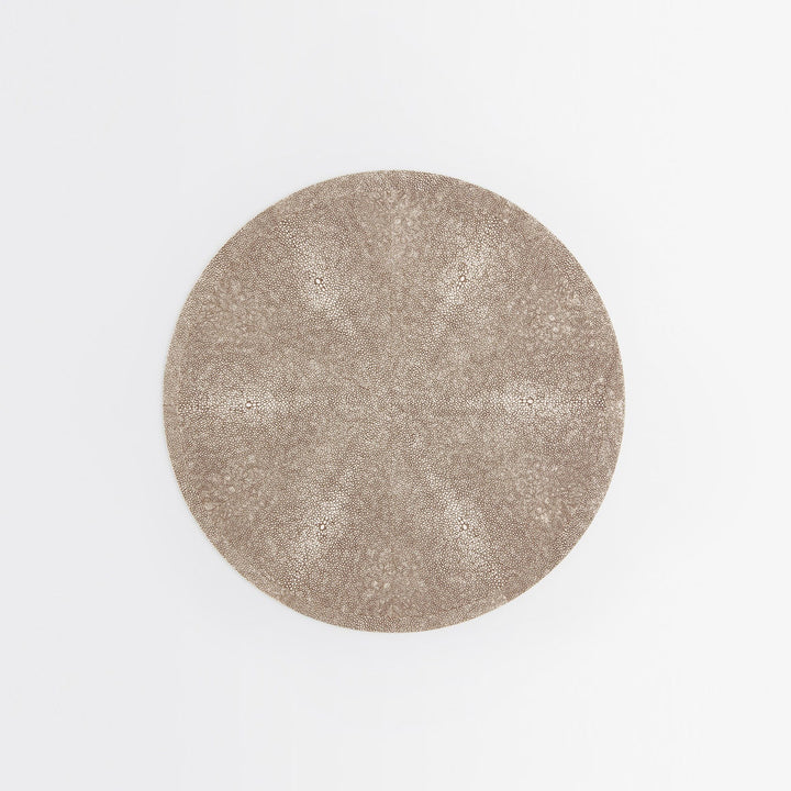 Henry Sand Round Placemat Realistic Faux Shagreen Pack/2