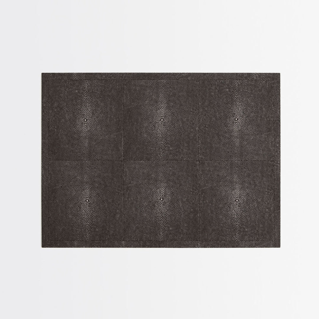 Henry Dark Mushroom Rectangular Placemat Realistic Faux Shagreen Pack/2