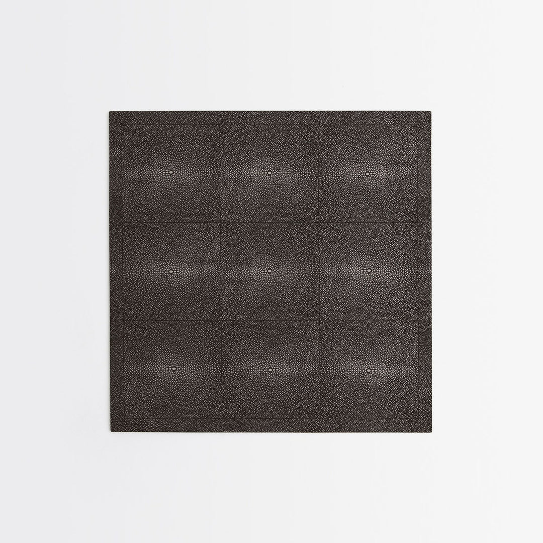 Henry Dark Mushroom Square Placemat Realistic Faux Shagreen Pack/2