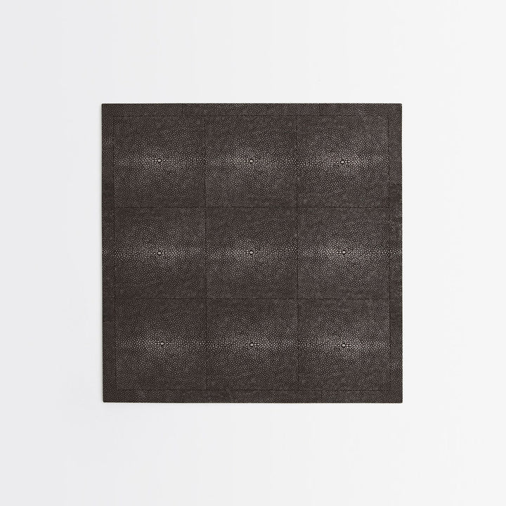 Henry Dark Mushroom Square Placemat Realistic Faux Shagreen Pack/2