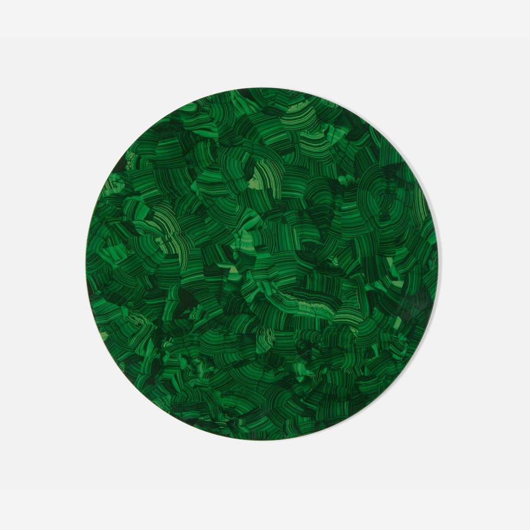 Jonathan High Gloss Faux Malachite Round Placemat Pack/2