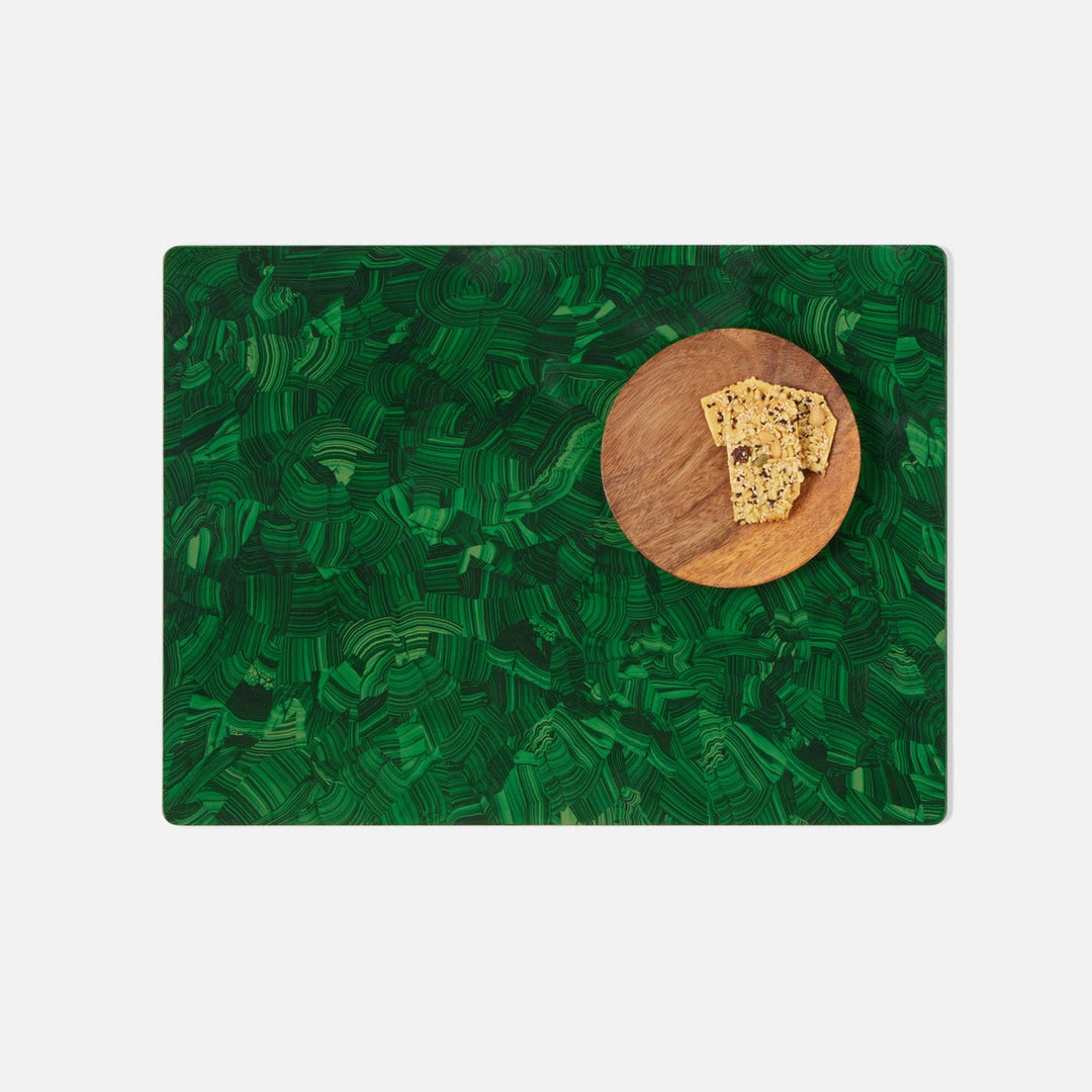 Jonathan High Gloss Faux Malachite Rectangular Placemat Pack/2
