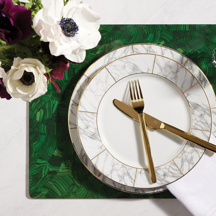 Jonathan High Gloss Faux Malachite Rectangular Placemat Pack/2