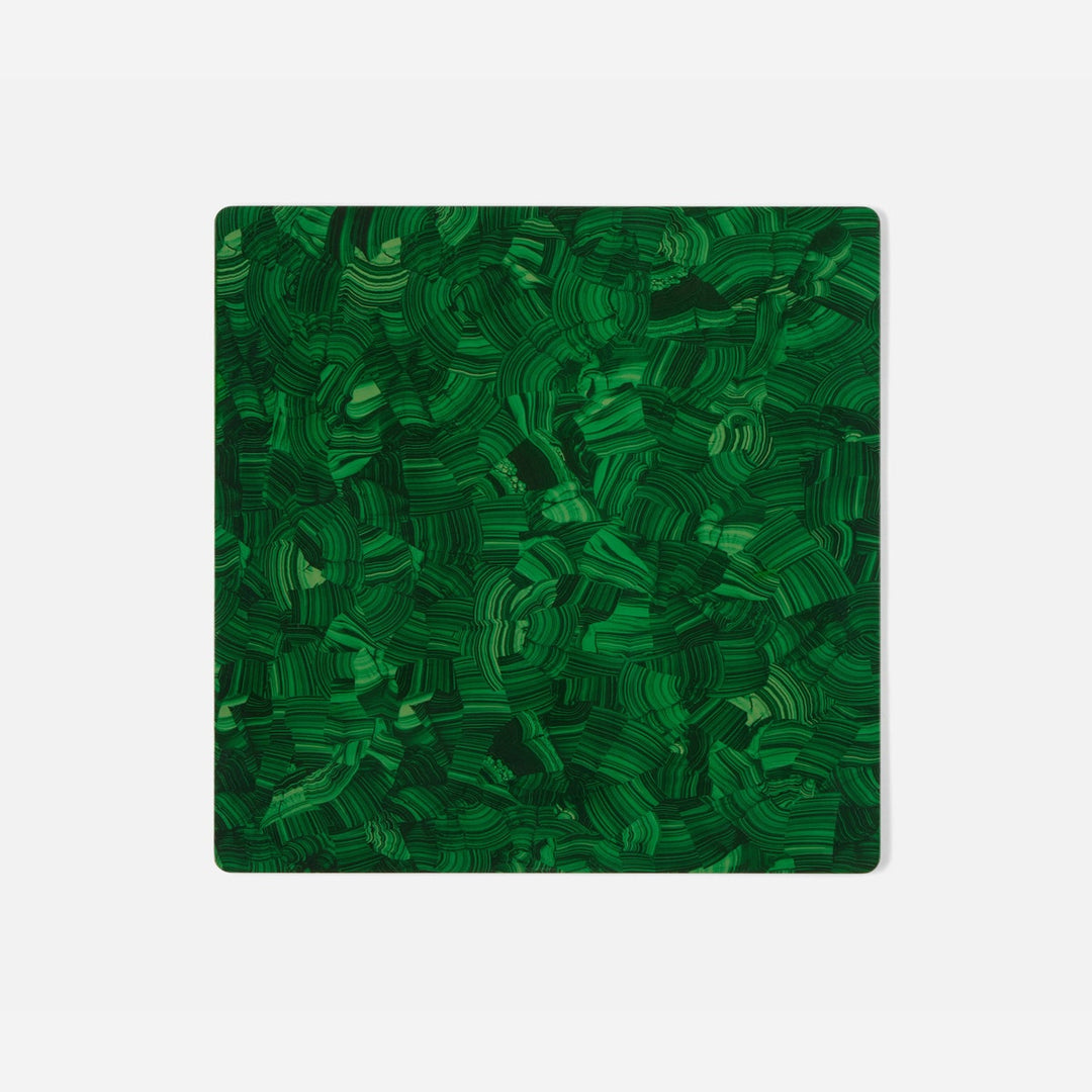 Jonathan High Gloss Faux Malachite Square Placemat Pack/2