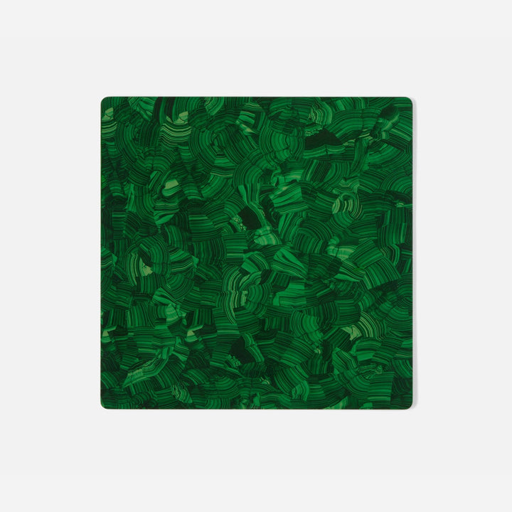 Jonathan High Gloss Faux Malachite Square Placemat Pack/2
