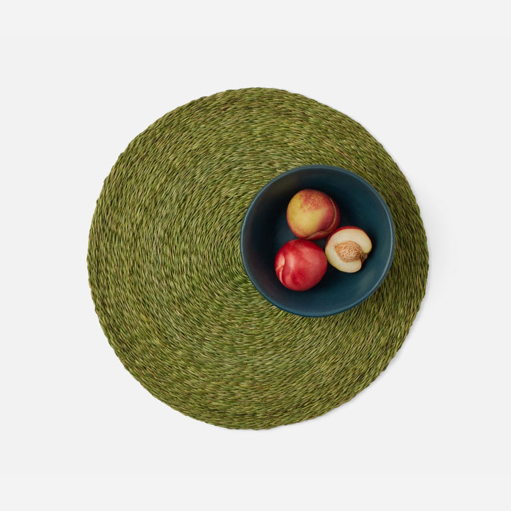 Jordan Fern Green Round Placemat Twisted Abaca Pack/4