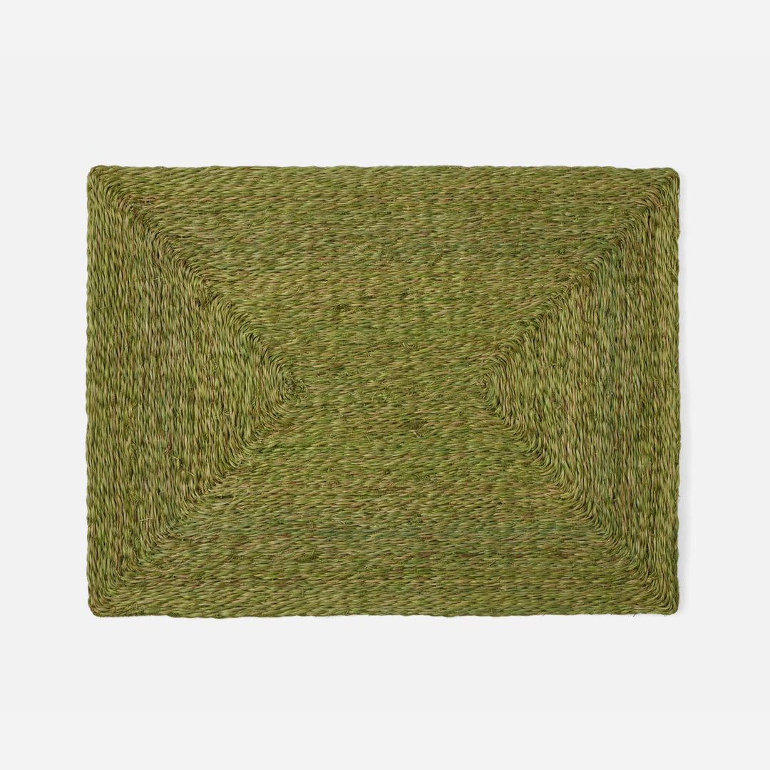 Jordan Fern Green Rectangular Placemat Twisted Abaca Pack/4