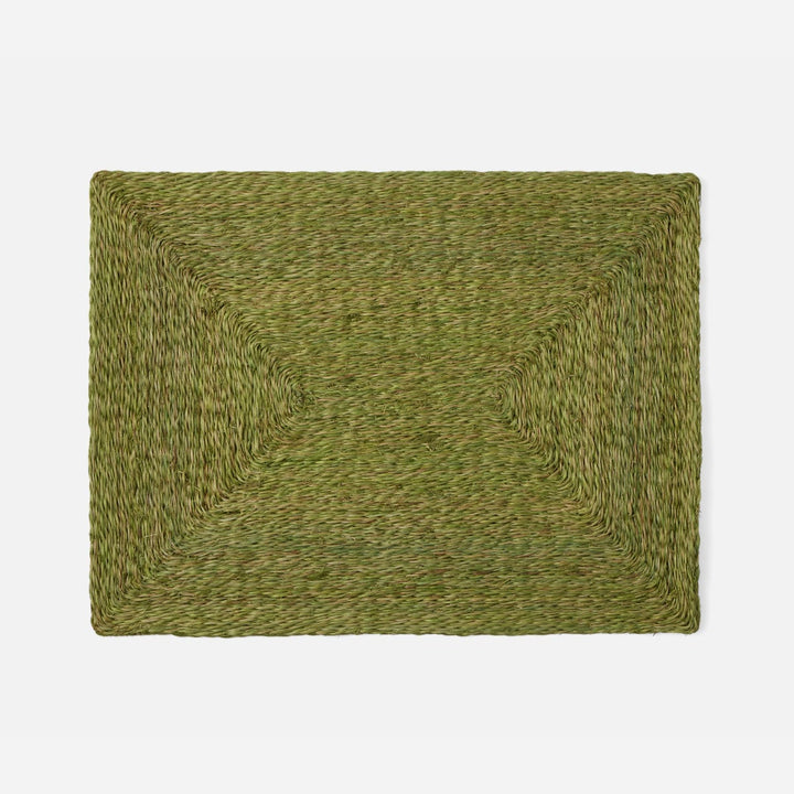 Jordan Fern Green Rectangular Placemat Twisted Abaca Pack/4