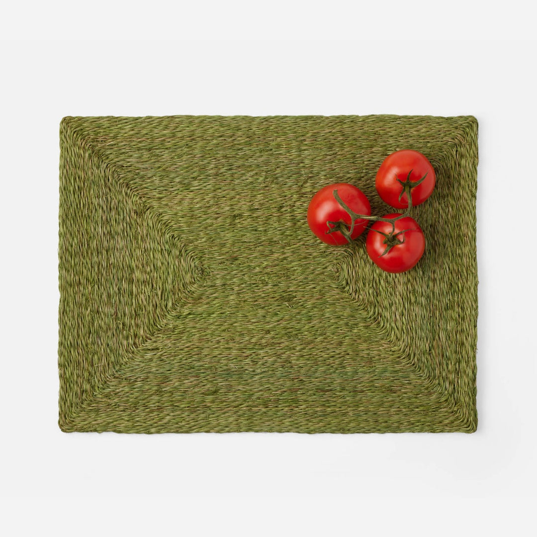 Jordan Fern Green Rectangular Placemat Twisted Abaca Pack/4