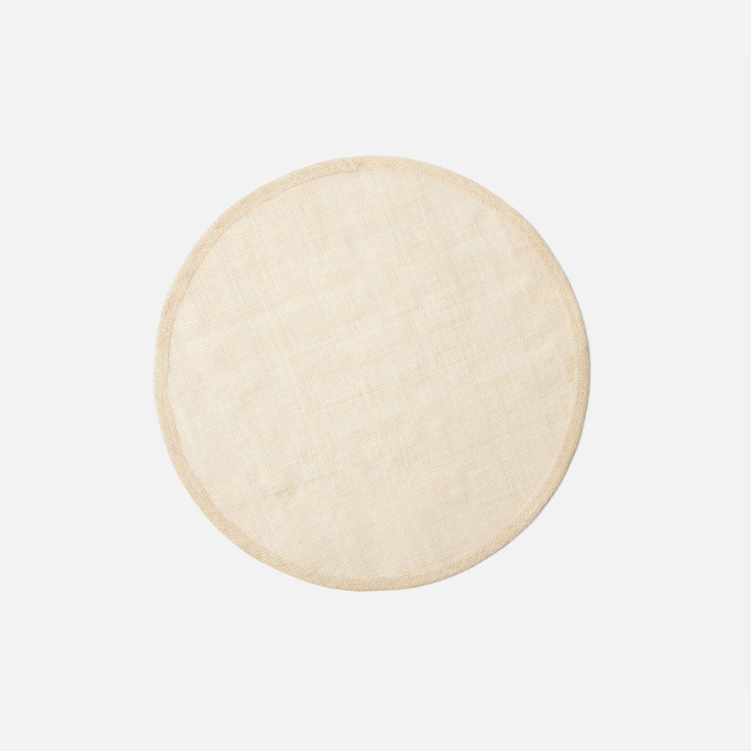 June Flax Round Placemat Abaca Pack/4