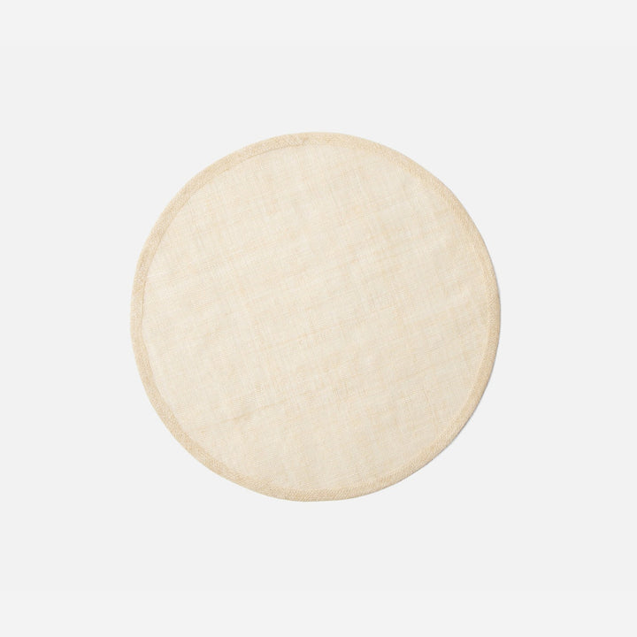 June Flax Round Placemat Abaca Pack/4