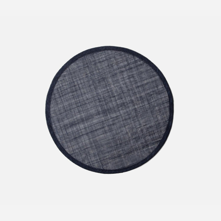 June Dark Navy Round Placemat Abaca Pack/4