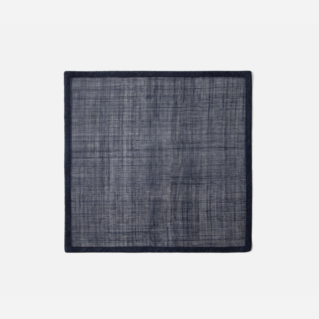 June Dark Navy Square Placemat Abaca Pack/4