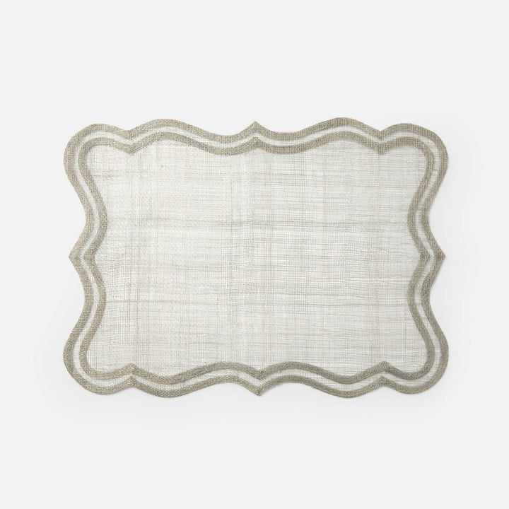 Lorisa Warm Gray Rectangular Placemat Abaca Pack/4