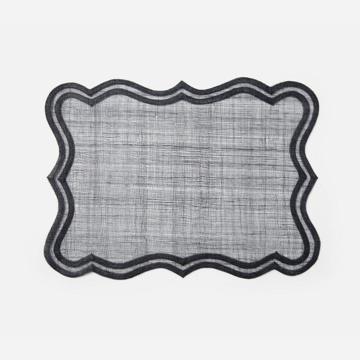 Lorisa Dark Navy Rectangular Placemat Abaca Pack/4