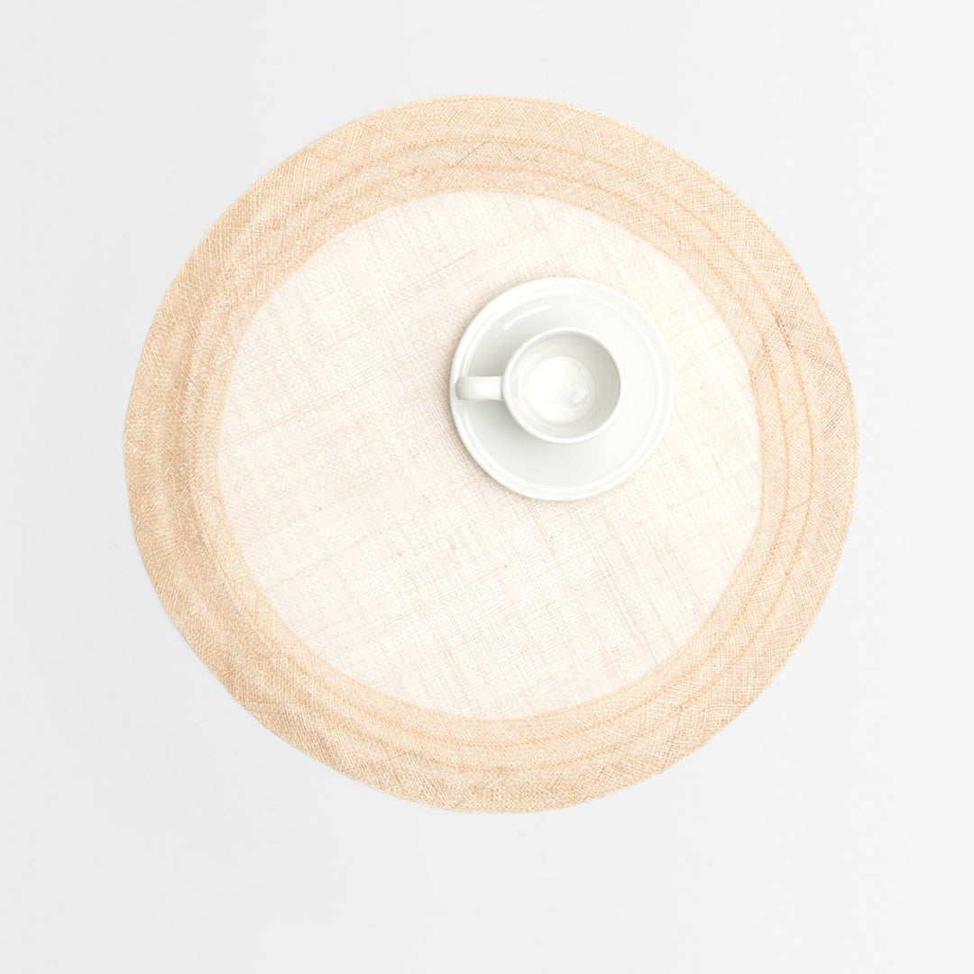 Naiya Natural Round Placemat Abaca Pack/4