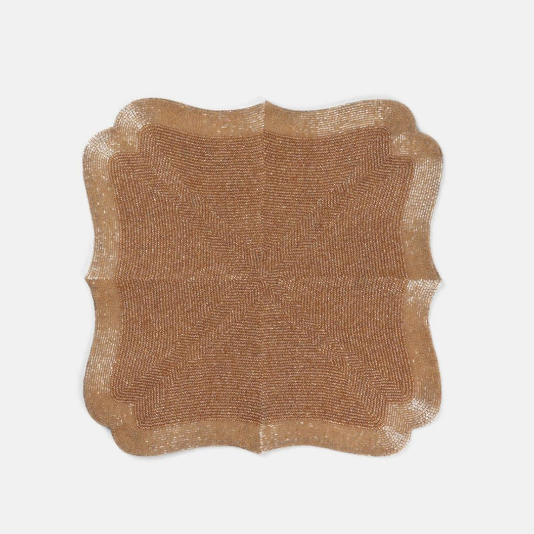 Noelle Gold Square Placemat Glass Beads Pack/2