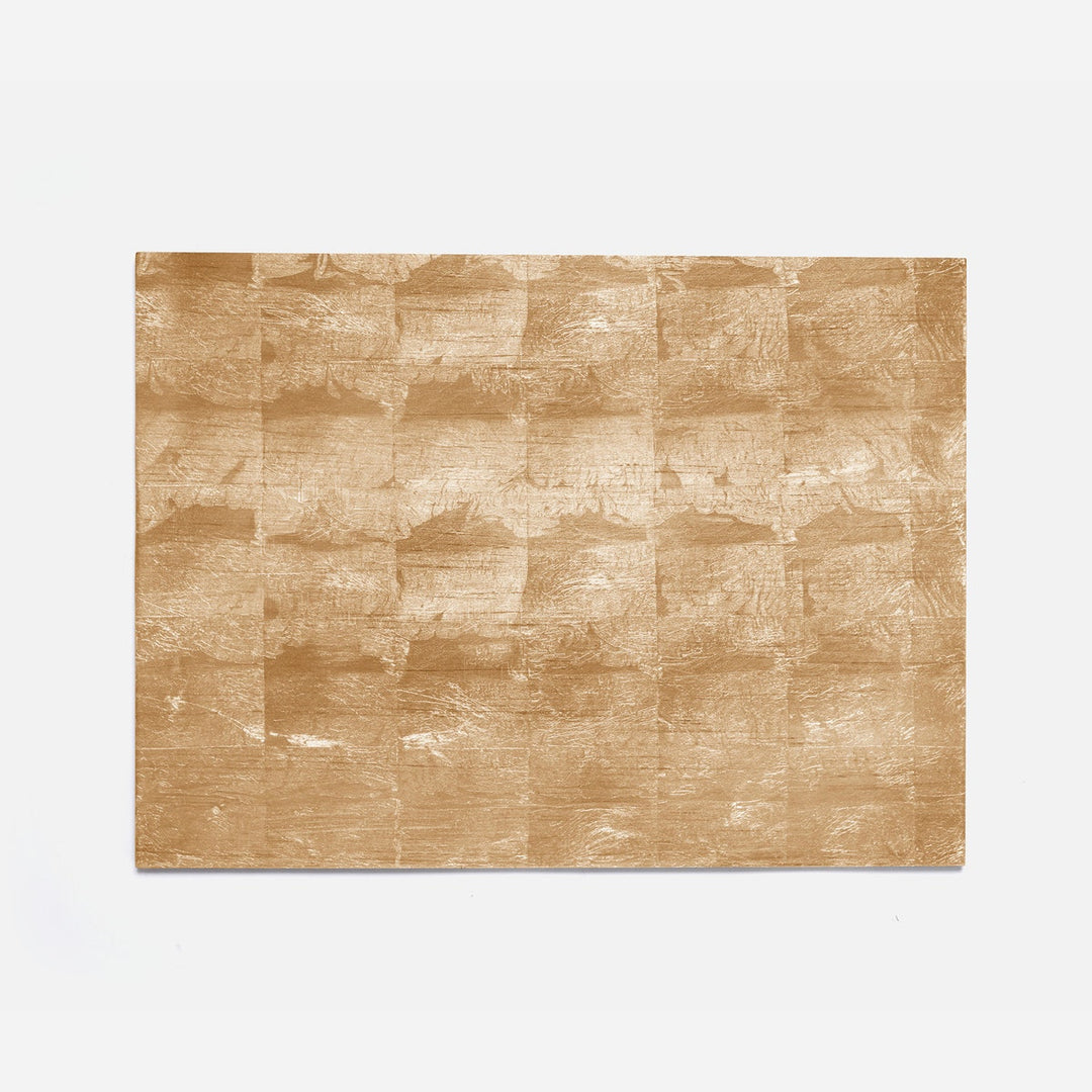 Odessa Antiqued Gold Rectangular Placemat Silver Leaf Pack/2